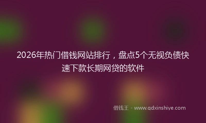 2026年热门借钱网站排行，盘点5个无视负债快速下款长期网贷的软件