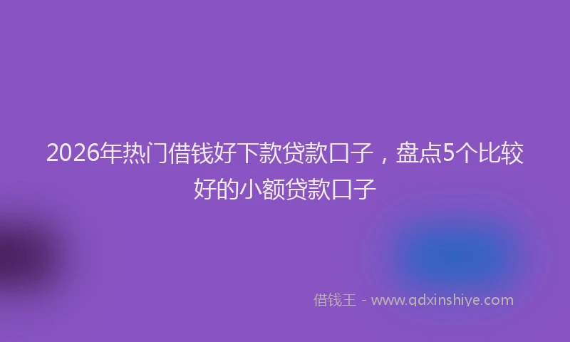 2026年热门借钱好下款贷款口子，盘点5个比较好的小额贷款口子