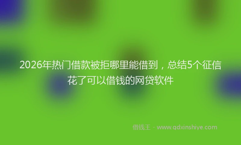 2026年热门借款被拒哪里能借到，总结5个征信花了可以借钱的网贷软件