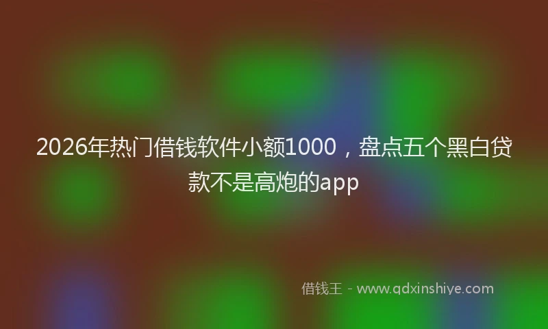 2026年热门借钱软件小额1000，盘点五个黑白贷款不是高炮的app