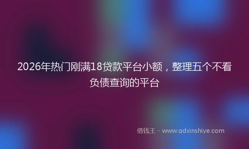 2026年热门刚满18贷款平台小额，整理五个不看负债查询的平台