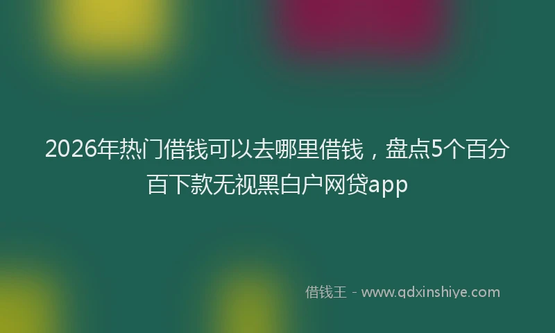 2026年热门借钱可以去哪里借钱，盘点5个百分百下款无视黑白户网贷app