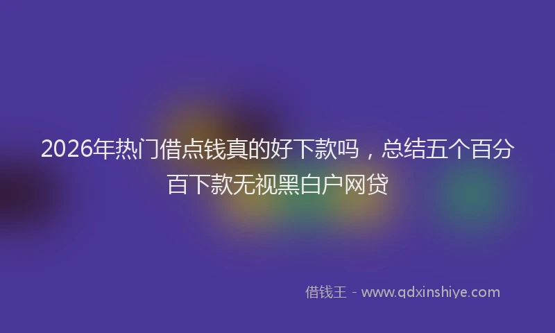 2026年热门借点钱真的好下款吗，总结五个百分百下款无视黑白户网贷