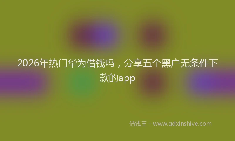 2026年热门华为借钱吗，分享五个黑户无条件下款的app