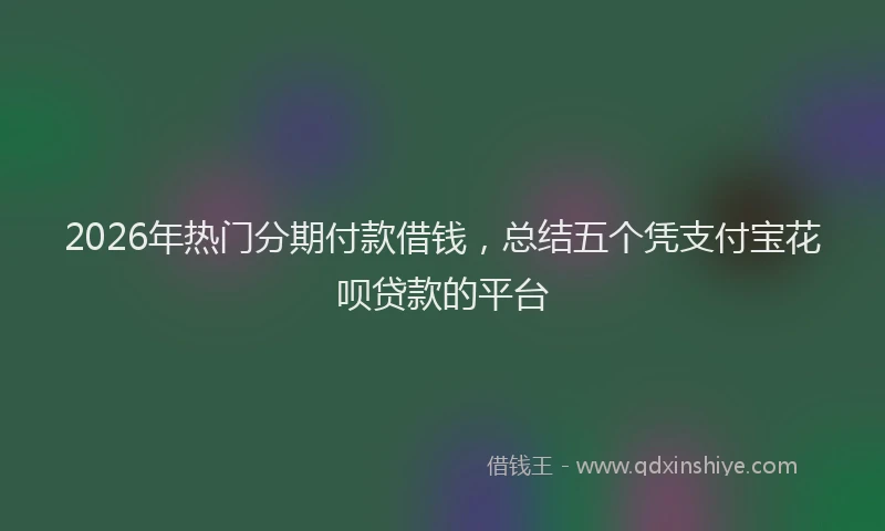 2026年热门分期付款借钱，总结五个凭支付宝花呗贷款的平台
