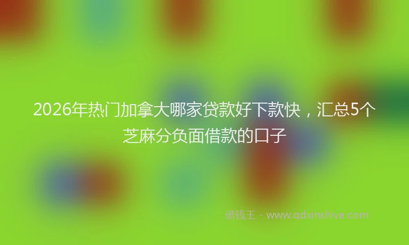2026年热门加拿大哪家贷款好下款快，汇总5个芝麻分负面借款的口子