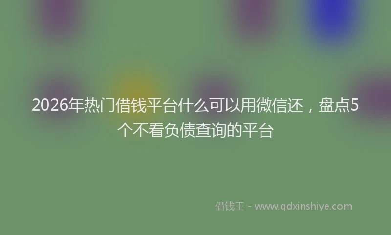 2026年热门借钱平台什么可以用微信还，盘点5个不看负债查询的平台