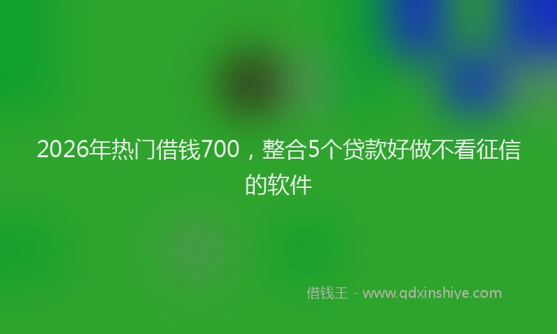 2026年热门借钱700，整合5个贷款好做不看征信的软件