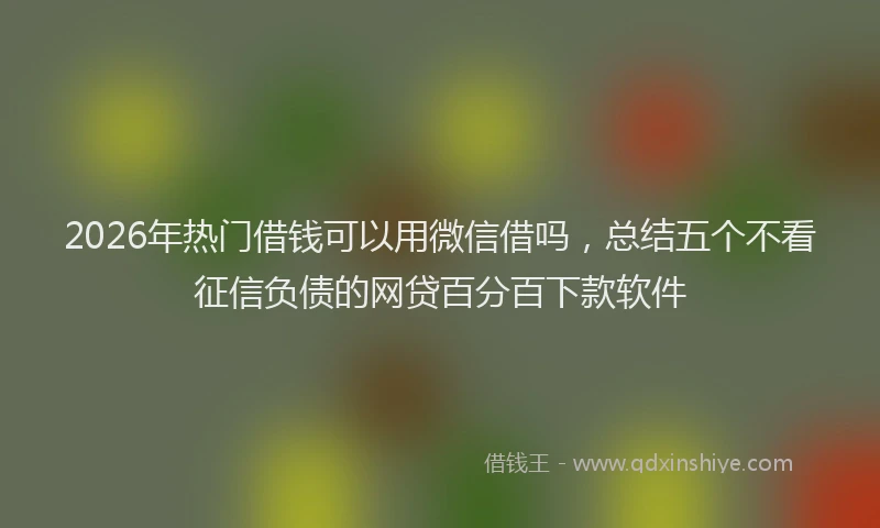 2026年热门借钱可以用微信借吗，总结五个不看征信负债的网贷百分百下款软件