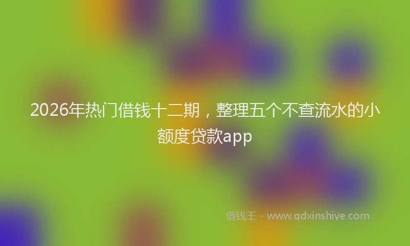 2026年热门借钱十二期，整理五个不查流水的小额度贷款app