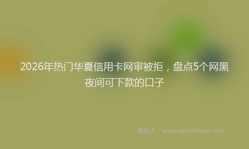 2026年热门华夏信用卡网审被拒，盘点5个网黑夜间可下款的口子