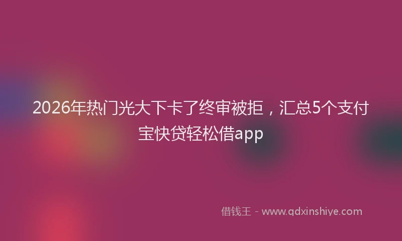 2026年热门光大下卡了终审被拒，汇总5个支付宝快贷轻松借app
