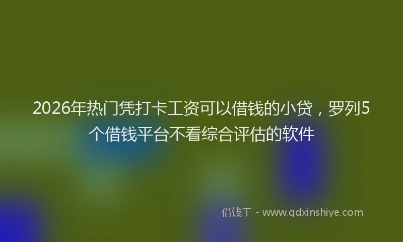 2026年热门凭打卡工资可以借钱的小贷，罗列5个借钱平台不看综合评估的软件