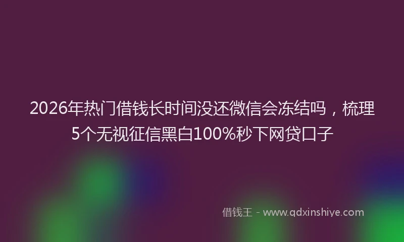 2026年热门借钱长时间没还微信会冻结吗，梳理5个无视征信黑白100%秒下网贷口子
