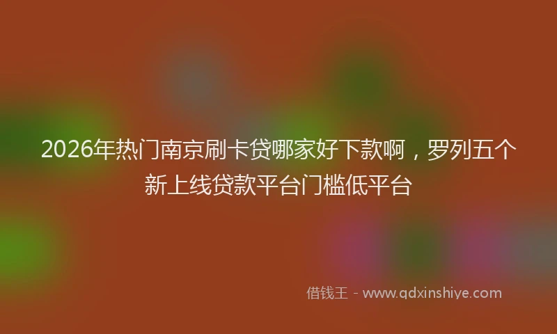 2026年热门南京刷卡贷哪家好下款啊，罗列五个新上线贷款平台门槛低平台