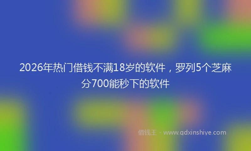 2026年热门借钱不满18岁的软件，罗列5个芝麻分700能秒下的软件