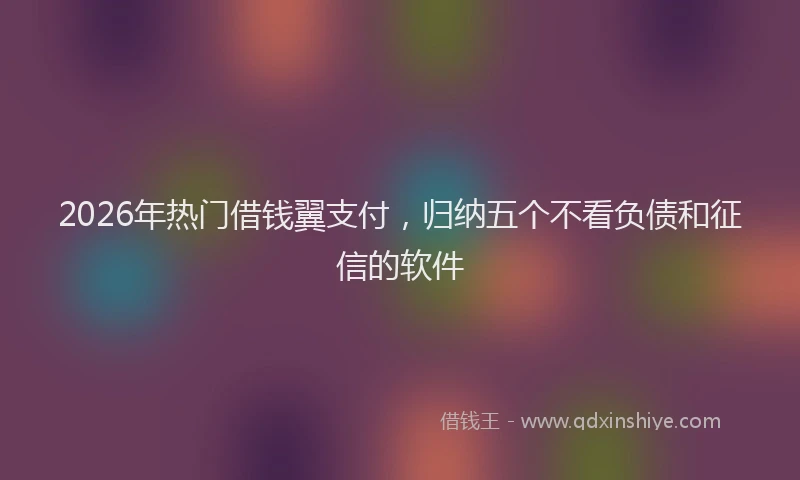 2026年热门借钱翼支付，归纳五个不看负债和征信的软件