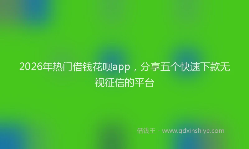 2026年热门借钱花呗app，分享五个快速下款无视征信的平台