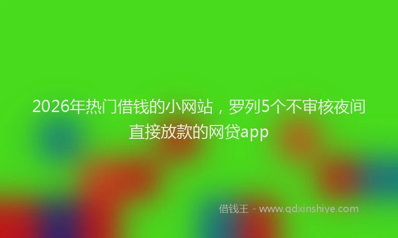 2026年热门借钱的小网站，罗列5个不审核夜间直接放款的网贷app