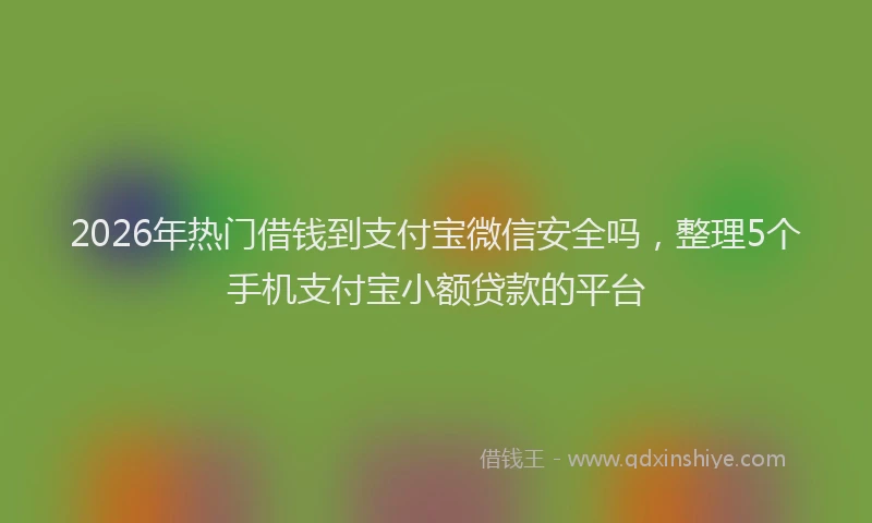 2026年热门借钱到支付宝微信安全吗，整理5个手机支付宝小额贷款的平台