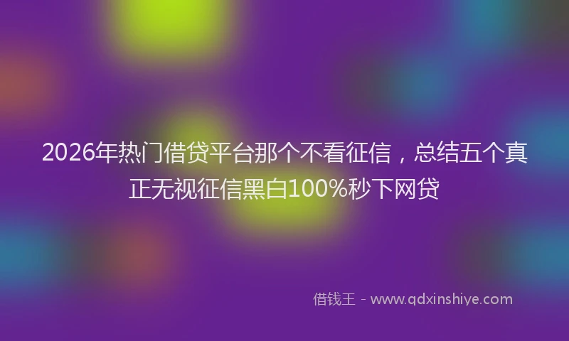 2026年热门借贷平台那个不看征信，总结五个真正无视征信黑白100%秒下网贷