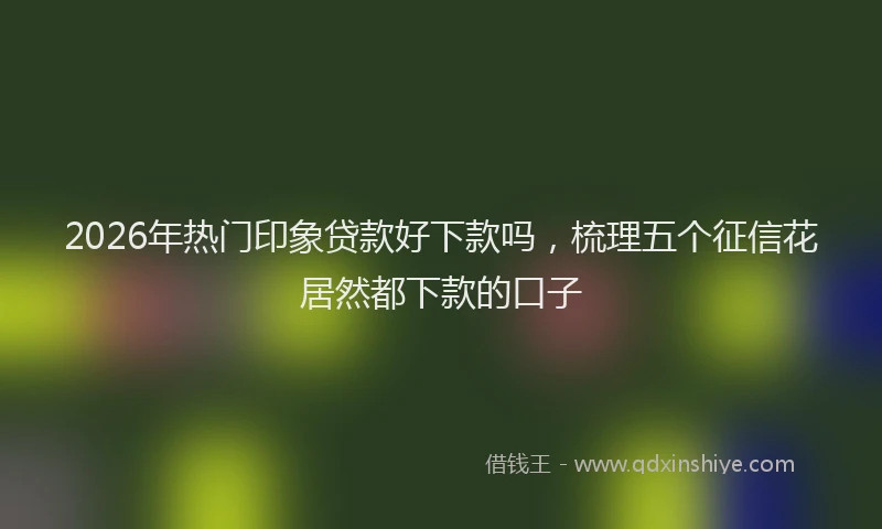 2026年热门印象贷款好下款吗，梳理五个征信花居然都下款的口子