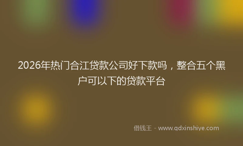 2026年热门合江贷款公司好下款吗，整合五个黑户可以下的贷款平台