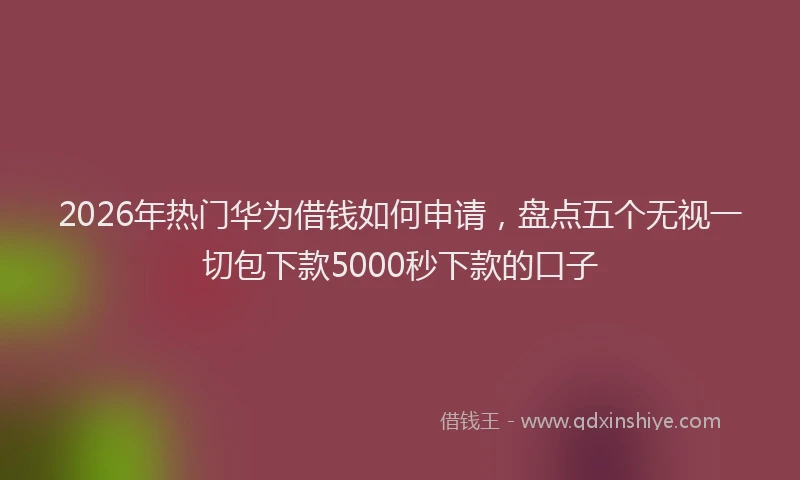 2026年热门华为借钱如何申请，盘点五个无视一切包下款5000秒下款的口子