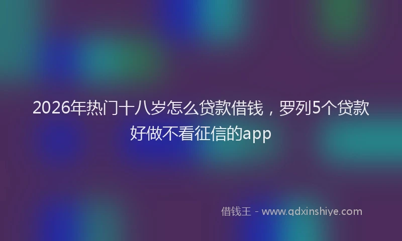 2026年热门十八岁怎么贷款借钱，罗列5个贷款好做不看征信的app