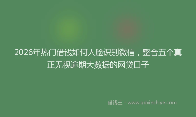 2026年热门借钱如何人脸识别微信，整合五个真正无视逾期大数据的网贷口子