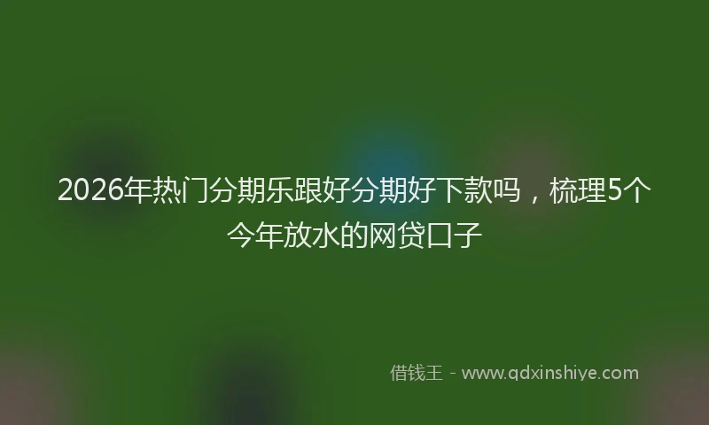 2026年热门分期乐跟好分期好下款吗，梳理5个今年放水的网贷口子