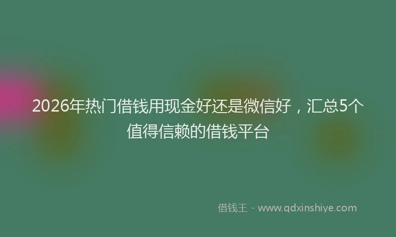 2026年热门借钱用现金好还是微信好，汇总5个值得信赖的借钱平台
