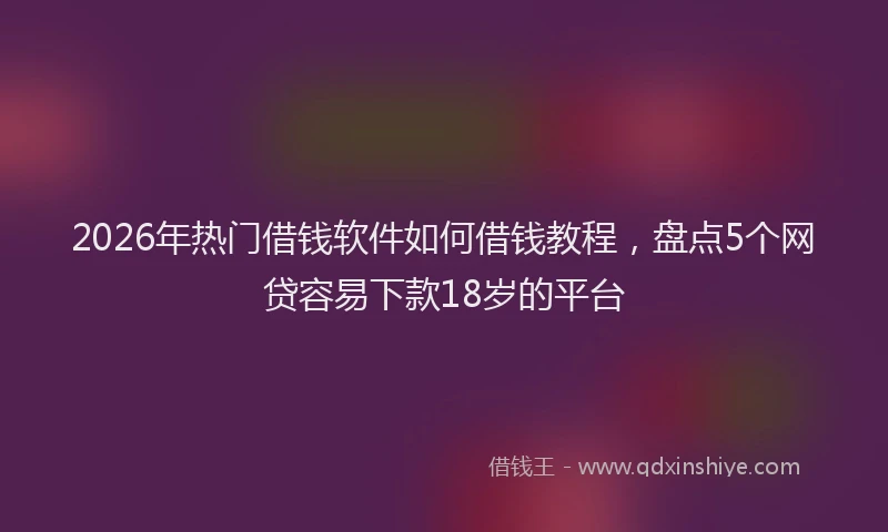 2026年热门借钱软件如何借钱教程，盘点5个网贷容易下款18岁的平台