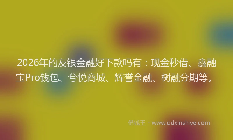 2026年的友银金融好下款吗有：现金秒借、鑫融宝Pro钱包、兮悦商城、辉誉金融、树融分期等。