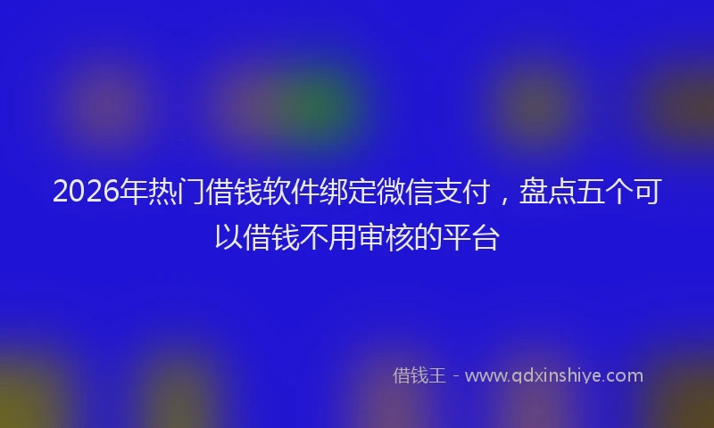 2026年热门借钱软件绑定微信支付，盘点五个可以借钱不用审核的平台