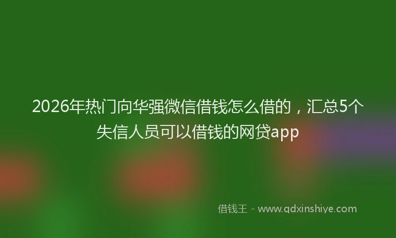 2026年热门向华强微信借钱怎么借的，汇总5个失信人员可以借钱的网贷app