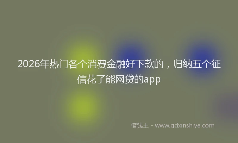 2026年热门各个消费金融好下款的，归纳五个征信花了能网贷的app