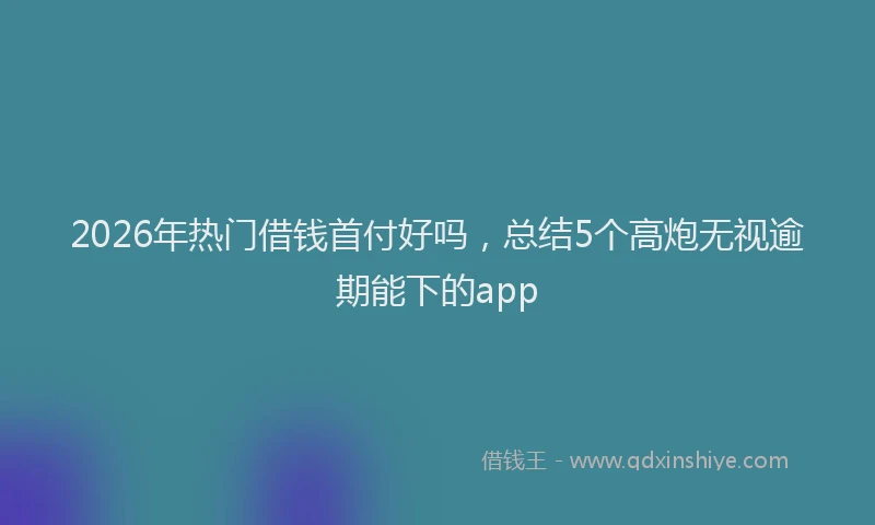 2026年热门借钱首付好吗，总结5个高炮无视逾期能下的app