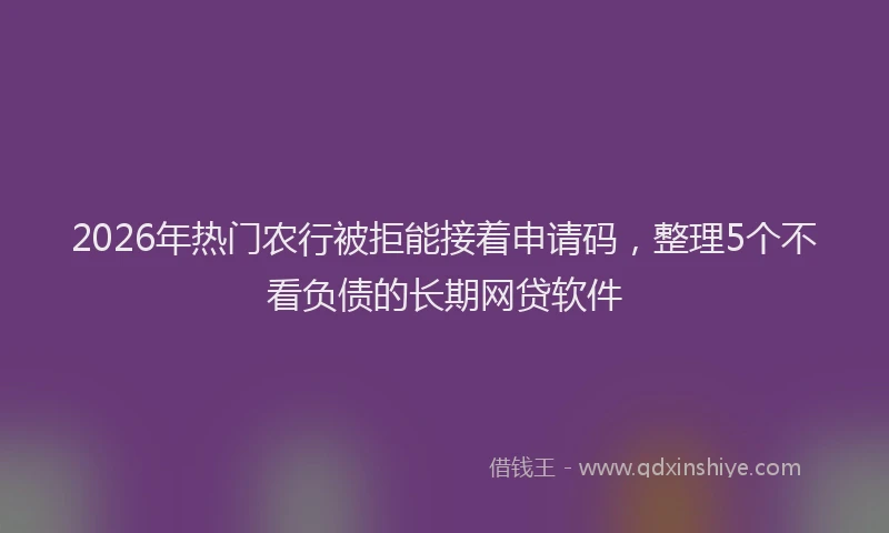 2026年热门农行被拒能接着申请码，整理5个不看负债的长期网贷软件