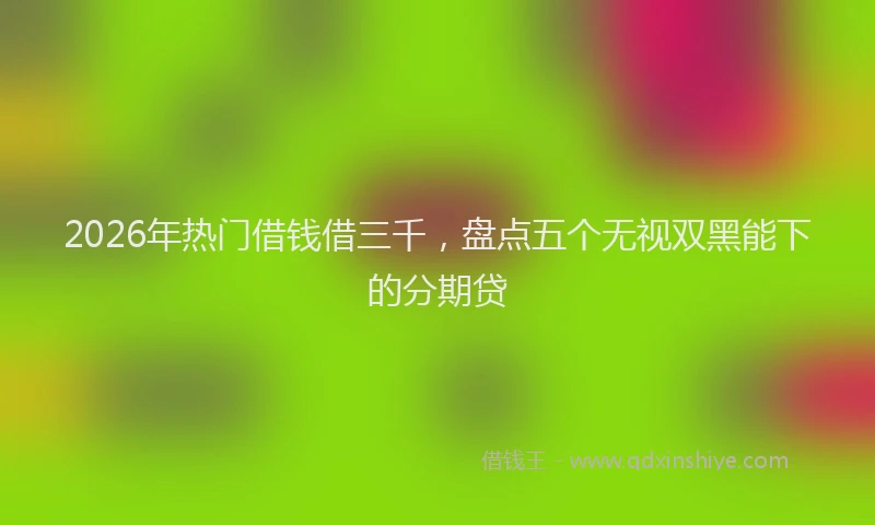 2026年热门借钱借三千，盘点五个无视双黑能下的分期贷