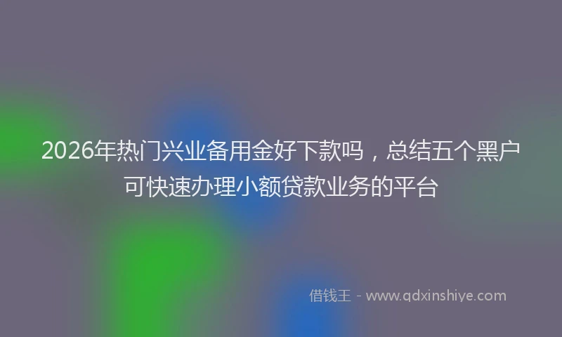 2026年热门兴业备用金好下款吗，总结五个黑户可快速办理小额贷款业务的平台