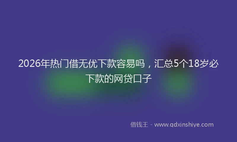 2026年热门借无优下款容易吗，汇总5个18岁必下款的网贷口子