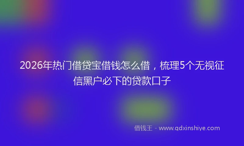 2026年热门借贷宝借钱怎么借，梳理5个无视征信黑户必下的贷款口子