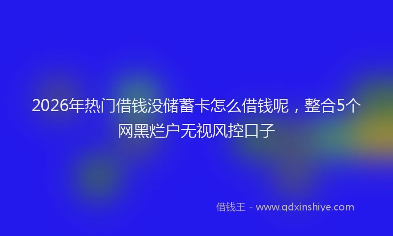 2026年热门借钱没储蓄卡怎么借钱呢，整合5个网黑烂户无视风控口子