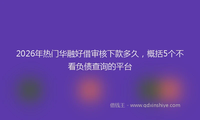 2026年热门华融好借审核下款多久，概括5个不看负债查询的平台