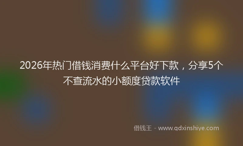 2026年热门借钱消费什么平台好下款，分享5个不查流水的小额度贷款软件