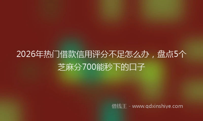 2026年热门借款信用评分不足怎么办，盘点5个芝麻分700能秒下的口子