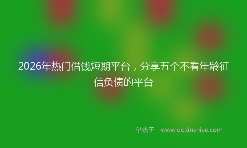 2026年热门借钱短期平台，分享五个不看年龄征信负债的平台