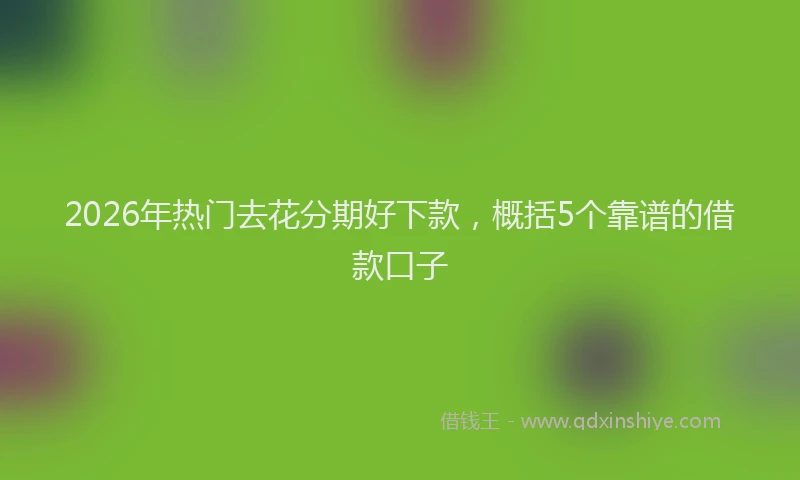2026年热门去花分期好下款，概括5个靠谱的借款口子