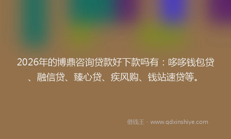 2026年的博鼎咨询贷款好下款吗有：哆哆钱包贷、融信贷、臻心贷、疾风购、钱站速贷等。